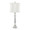 Karat 25" Contemporary Crystal Table Lamp in Clear K9 Crystal and Chrome Metal with White Linen Softback Shade From Grandview Gallery- Set of 2 — product view (photo 2)