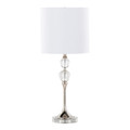 Clara table in Clear Crystal, Polished Nickel, White Linen, product view