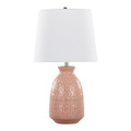 Claudia lighting in Rose Tan Ceramic, Polished Nickel, White Linen, product view