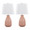 Claudia 20" Contemporary Ceramic Accent Lamp in Rose Tan Ceramic, Polished Nickel Accents and White Linen Shade From Grandview Gallery- Set of 2 — pair view