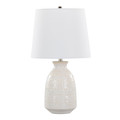 Claudia lighting in Off-white Ceramic, Polished Nickel, White Linen, product view
