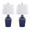 Rockwell table in Dark Blue Ceramic, Polished Nickel, White Linen, coordinated set view