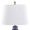 Rockwell table in Dark Blue Ceramic, Polished Nickel, White Linen, close-up detail