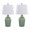 Rockwell 23" Contemporary Ceramic Table Lamp in Sage Crackle Ceramic, Polished Nickel and White Linen Shade From Grandview Gallery- Set of 2 — pair view