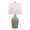Rockwell 23" Contemporary Ceramic Table Lamp in Sage Crackle Ceramic, Polished Nickel and White Linen Shade From Grandview Gallery- Set of 2 — product view (photo 1)