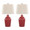 Rockwell table in Glossy Brick Red Ceramic, Polished Nickel, Natural Linen, coordinated set view