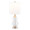 Belle 20" Contemporary Glass Accent Lamp in Clear Wrinkle Glass, Brushed Nickel and White Linen Shade From Grandview Gallery- Set of 2 — product view (photo 1)