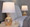 Gloria lighting in Clear Champagne Lustre Glass, Chrome Metal, White Linen, featuring glass design