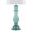 Bishop 25" Contemporary Glass Table Lamp in Clear Angel Blue Seeded Glass, Polished Nickel and White Linen Shade From Grandview Gallery- Set of 2 — detail view