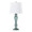 Windsor 25" Contemporary Glass Table Lamp in Clear Turquoise Glass with Off-white Linen Shade and Polished Nickel Accents From Grandview Gallery- Set of 2 — product view (photo 2)