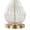 Jenny 27" Contemporary Glass Table Lamp in Clear Crackle Glass, Gold Metal and White Linen Shade From Grandview Gallery- Set of 2 — detail view (photo 1)