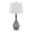 Jenny 27" Contemporary Glass Table Lamp in Clear Smokey Crackle Glass, Brushed Nickel and White Linen Shade From Grandview Gallery- Set of 2 — product view (photo 2)