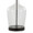 Botella table in Clear Dimpled Glass, Oil Bronze Metal, Natural Linen, close-up detail, featuring glass design