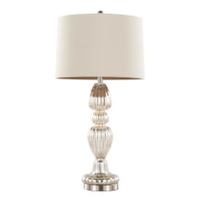 Spade table in Mercury Glass, Brushed Nickel, Natural Linen, product view