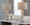 Spade table in Mercury Glass, Brushed Nickel, Natural Linen