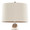 Spade table in Mercury Glass, Brushed Nickel, Natural Linen, close-up detail