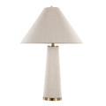 Kona table in Brass Metal, Natural Linen, product view, featuring metal design
