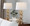 Linx table in Gold Metal, White Linen