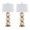 Linx table in Gold Metal, White Linen, coordinated set view