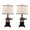 Elephant 27" Polyresin Table Lamp in Bronze Polyresin with Natural Linen Soft Back Shade- Set of 2 — pair view