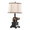 Elephant 27" Polyresin Table Lamp in Bronze Polyresin with Natural Linen Soft Back Shade- Set of 2 — side view