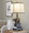 Elephant 27" Polyresin Table Lamp in Bronze Polyresin with Natural Linen Soft Back Shade- Set of 2 — lifestyle photo 6