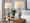 Cipolla Poly 29" Farmhouse Polyresin Table Lamp in Acid Dusty Wood Polyresin, Antique Soft Brass and Natural Linen Shade From Grandview Gallery- Set of 2 — lifestyle photo 1