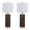 Cylinder Fluted 29.25" Contemporary Polyresin Table Lamp in Brown Lustre Polyresin, Clear K9 Crystal and White Linen Shade From Grandview Gallery- Set of 2 — pair view
