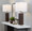 Cylinder Fluted 29.25" Contemporary Polyresin Table Lamp in Brown Lustre Polyresin, Clear K9 Crystal and White Linen Shade From Grandview Gallery- Set of 2 — lifestyle photo 2
