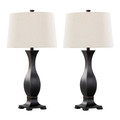 Riley 29" Contemporary Polyresin Table Lamp in Oil Rubbed Bronze Polyresin with Oat Linen Shade From Grandview Gallery- Set of 2 — pair view