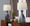 Curvo 30" Contemporary Polyresin Table Lamp in Rubbed Grey Slate Polyresin with White Linen Shade From Grandview Gallery- Set of 2 — lifestyle photo 2