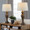 Peppa table in Opal Grey Polyresin, Off-white Linen