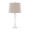 Winston table in Distressed Off-white Polyresin, Light Grey Linen, product view, featuring wood design