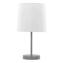 Cooper lighting in Grey Metal, White Shade, product view, featuring metal design and fabric design