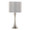 Lenuxe table in Polished Nickel, Grey Sparkly Linen, Silver Metallic Threading, product view