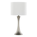 Lenuxe table in Frosted Silver Metal, Off-white Linen, product view