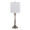 Sawyer table in Brushed Nickel, White Linen, product view