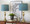 Ashland 27" Contemporary Metal Table Lamp in Gold Metal with Moroccan Blue Textured Slub Linen Shade From Grandview Gallery- Set of 2 — lifestyle photo 1