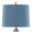 Ashland table in Brushed Nickel, Moroccan Blue Linen, close-up detail