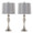 Ashland 27" Contemporary Metal Table Lamp in Brushed Nickel with Grey Textured Linen Shade From Grandview Gallery- Set of 2 — pair view