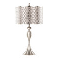 Ashland table in Brushed Nickel, Grey Linen, Metal Laser Cut Shade, product view