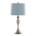 Ashland table in Brushed Nickel, Light Blue Linen, product view