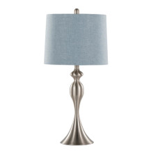 Ashland table in Brushed Nickel, Light Blue Linen, product view