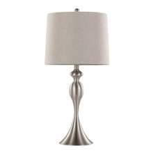 Ashland table in Brushed Nickel, Light Grey Linen, product view