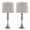 Ashland 27" Contemporary Metal Table Lamp in Brushed Nickel with Light Grey Textured Linen Shade From Grandview Gallery- Set of 2 — pair view