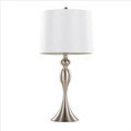 Ashland table in Brushed Nickel, White Linen, product view