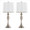 Ashland 27" Contemporary Metal Table Lamp in Brushed Nickel with White Textured Linen Shade From Grandview Gallery- Set of 2 — pair view