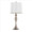 Ashland 27" Contemporary Metal Table Lamp in Brushed Nickel with White Textured Linen Shade From Grandview Gallery- Set of 2 — product view (photo 2)