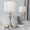 Ashland 27" Contemporary Metal Table Lamp in Brushed Nickel with White Textured Linen Shade From Grandview Gallery- Set of 2 — lifestyle photo 2