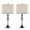 Ashland 27" Contemporary Metal Table Lamp in Polished Chrome and Cream Linen Shade with Trim From Grandview Gallery- Set of 2 — pair view
